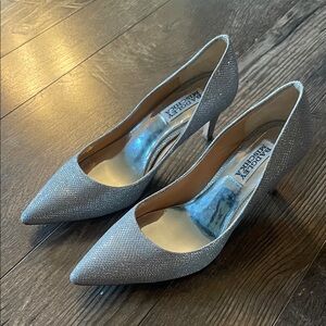 Badgley Mischka Glittering Silver Heels
